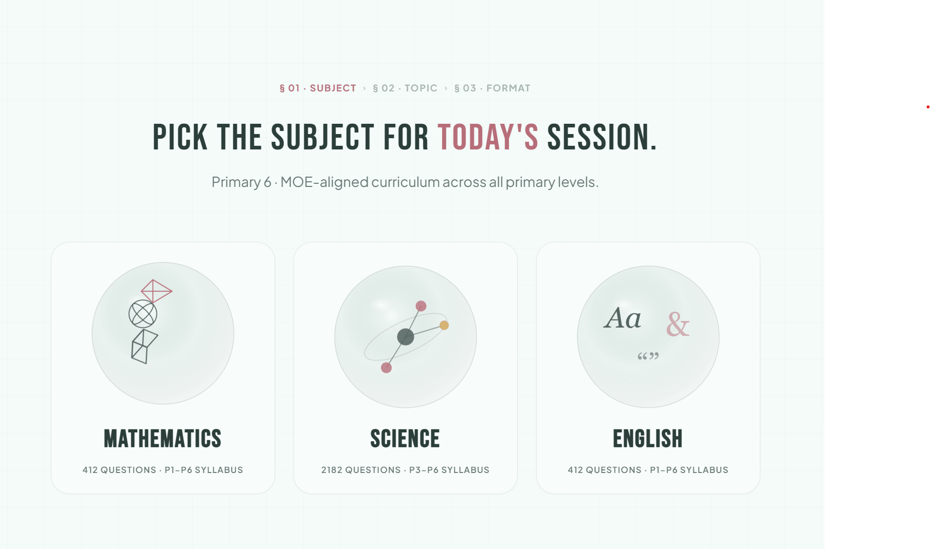 Practice question interface