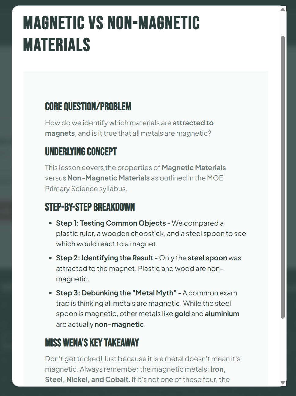 Superholic Lab study note saved from Miss Wena